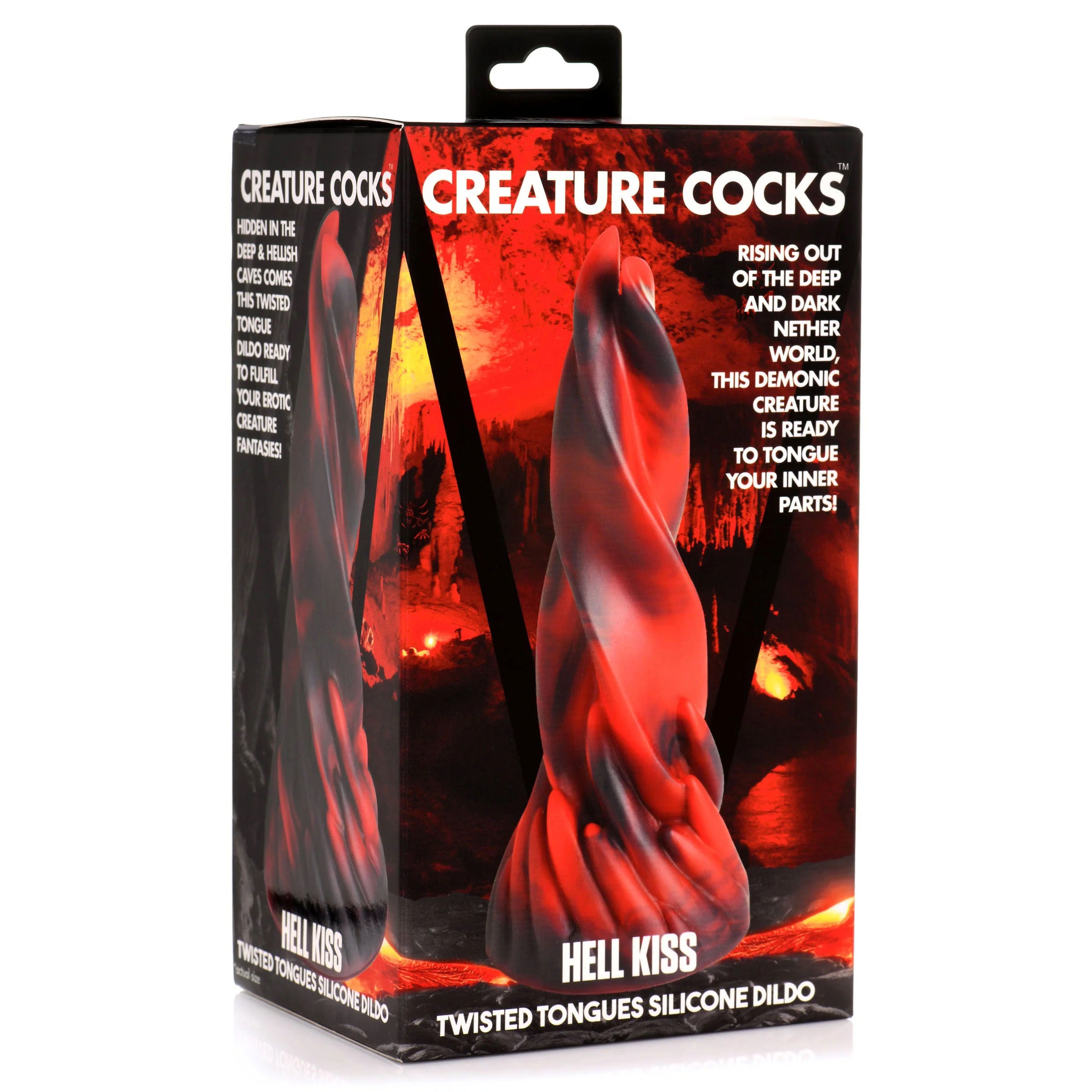 "Hell Kiss Twisted Tongues Silicone Dildo - Red CC-AH159-RED"