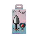 "Rainbow Heart Gem Gunmetal Metal Plug - Lg VB-CC9134"