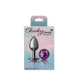 "Purple Round Gem Gunmetal Metal Plug - Sm VB-CC9123"