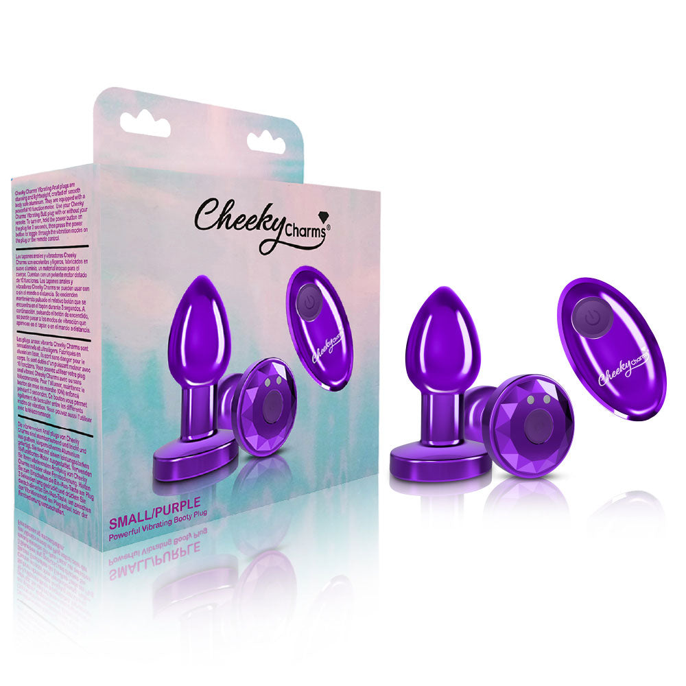 Vibrating Purple Metal Remote Plug - Small