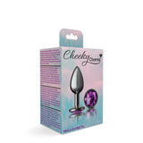 Purple Round Gem Gunmetal Metal Plug - Sm