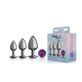 Purple Round Gem Anal Trainer Kit - Gunmetal