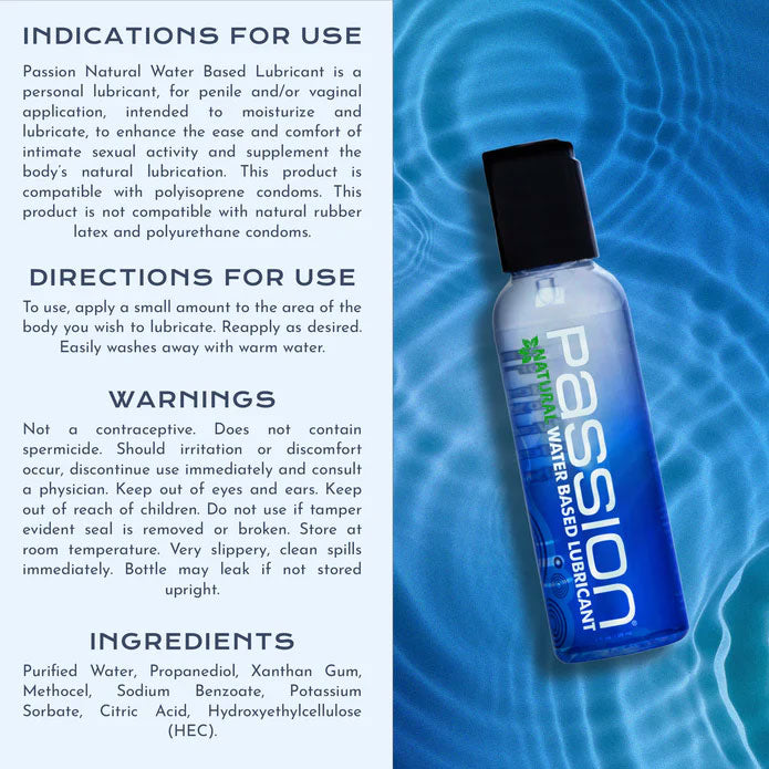 Passion Natural Water Based Lubricant 2 Oz