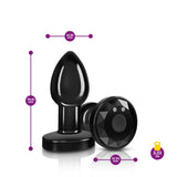 Vibrating Gunmetal Metal Remote Plug - Small