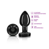 Vibrating Gunmetal Metal Remote Plug - Medium