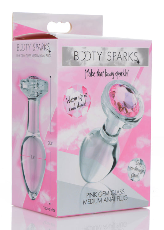 "Pink Gem Glass Anal Plug - Medium BTYS-AG430-MED"