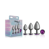 Purple Round Gem Anal Trainer Kit - Gunmetal