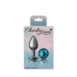 "Teal Round Gem Gunmetal Metal Plug - Sm VB-CC9120"