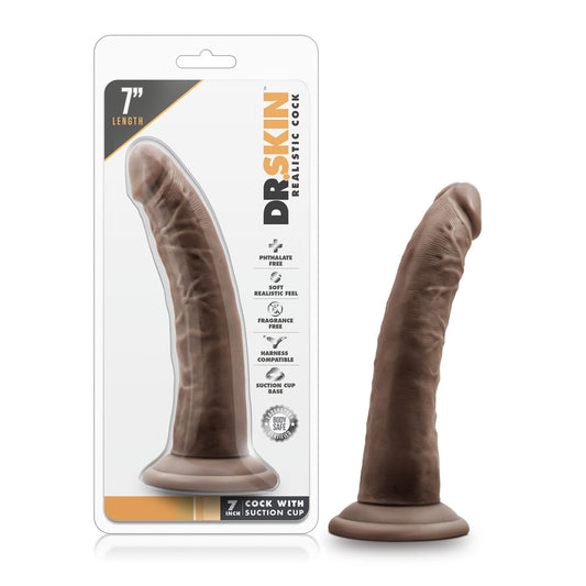 "Dr. Skin - 7 Inch Cock With Suction Cup - Chocolate BL-12706"