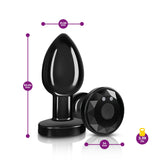 Vibrating Gunmetal Metal Remote Plug - Medium