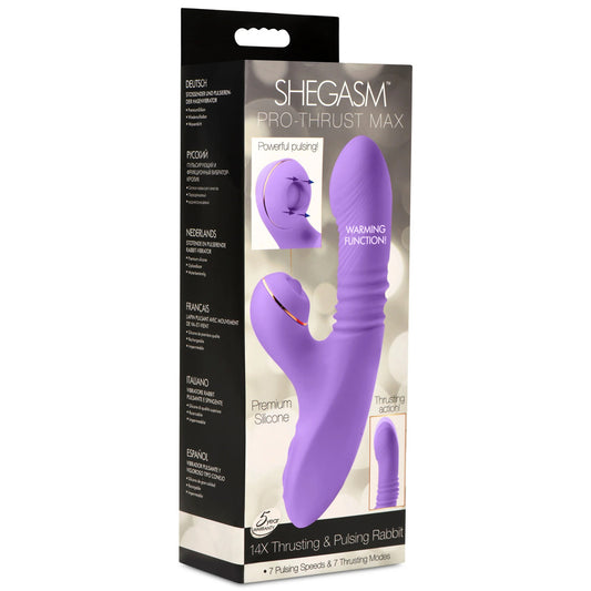 "Pro-Thrust Max 14x Thrusting and Pulsing Silicone Rabbit - Purple INM-AH361PUR"