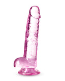 "Naturally Yours - 7 Inch Crystalline Dildo - Rose BL-51600"