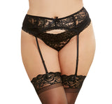 Lace Garterbelt - Queen - Black DG-8735XBLKQ