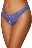 Dot Mesh Open Crotch Thong - Small - Periwinkle DG-1480PRWKSML