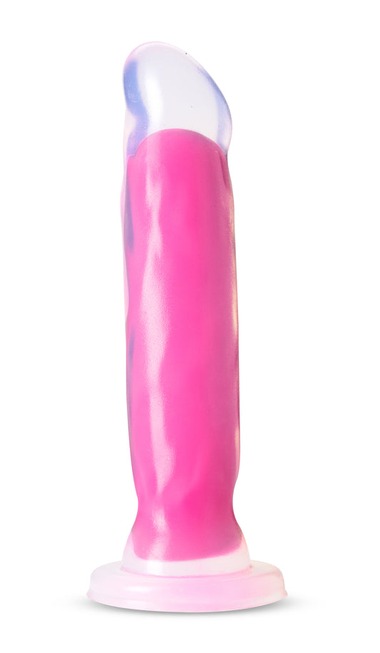 Neo Elite Glow in the Dark - Marquee - 8 Inch  Silicone Dual Density Dildo  - Neon Pink BL-88200